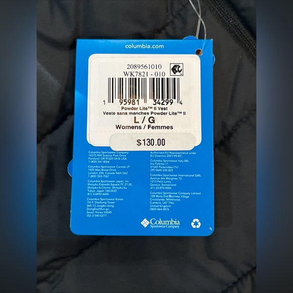Womens Large Columbia Powder Lite II Vest Black Puffer Insulated Water Resistant - Picture 15 of 16